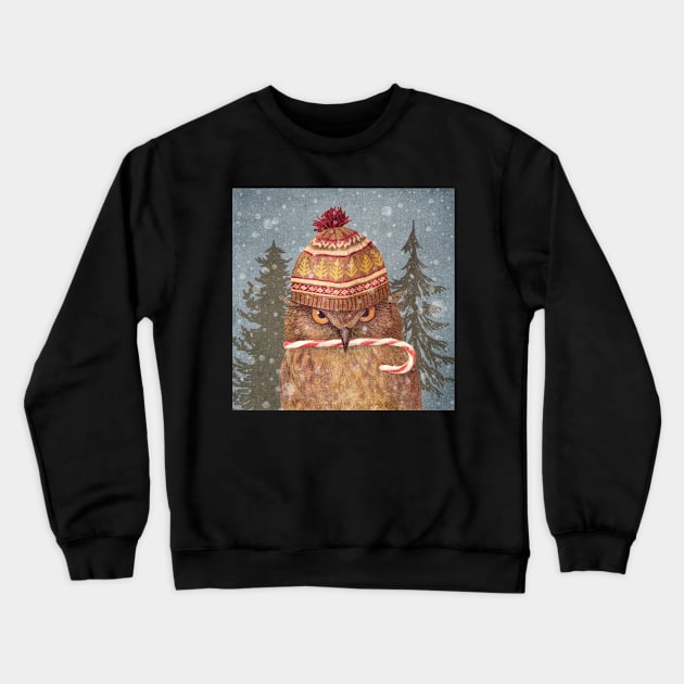 Christmas Owl Crewneck Sweatshirt by Terry Fan